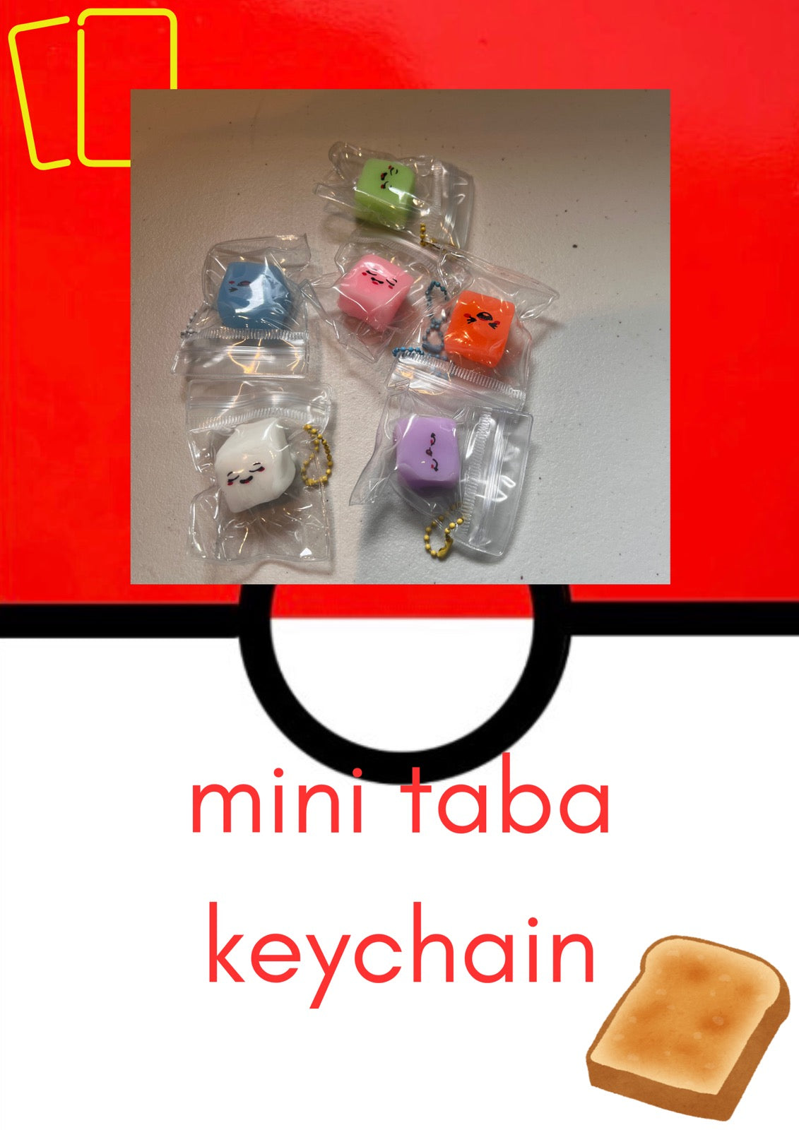 ice cube with face mini taba keychain